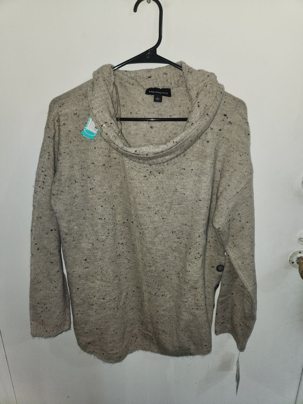 Fortune + Ivy reagan cowl neck button detail pullover L NwT Stitch fix